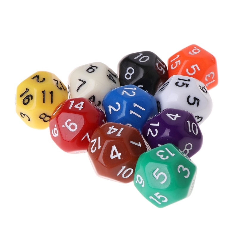 10Pcs 16 Zijdige Dobbelstenen D16 Polyhedral Dices Voor Tafel Games T8NC