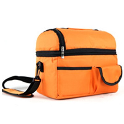 Waterdichte Nylon Koeler Lunch Moedermelk Opslag Leisure Picknick Packet Bento Box Voedsel Thermische Tote Handtas Draagbare Ijs Zakken: Oranje