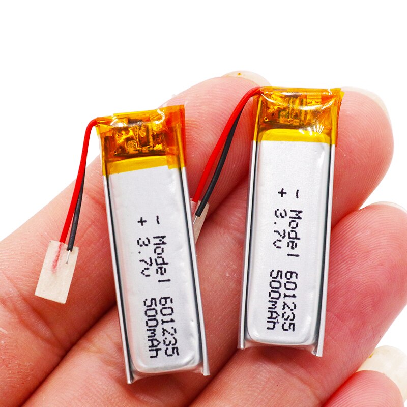 3.7V 500mAh Rechargeable Battery 601235 Lithium Polymer Li-Po ion batteries For DIY Mp3 GPS PSP bluetooth Headphone Headset