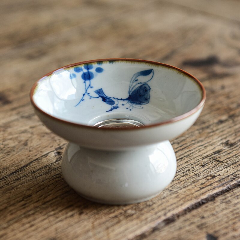 CHANSHOVA-escurridor de té hecho a mano de cerámica de estilo chino, accesorios para ifilters de té, juego de filtros de acero inoxidable, porcelana de China H452: 2