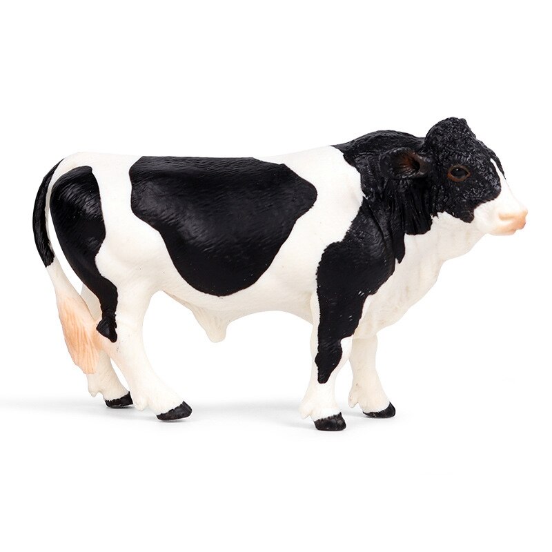 Pvc Simmental Zwarte Stier Vee Dieren Actiefiguren Statische Leuke Model Collection Koe Model Speelgoed Voor Kinderen: Default Title