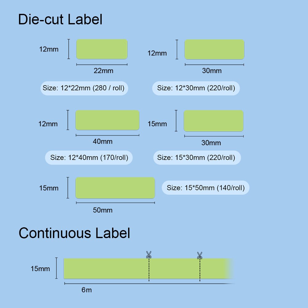 Supvan Mini Label Printer Paper Waterproof Anti-Oil Printing Label Price Label Pure Color Scratch-Resistant Label Sticker Paper