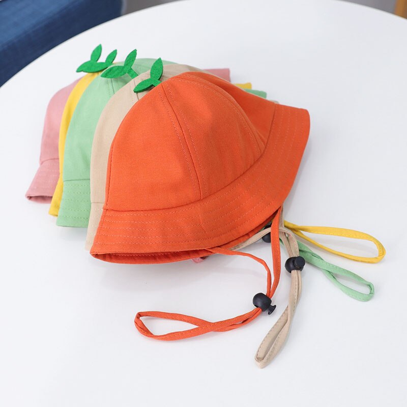 Chapeau de pêcheur en coton pour bébé, couleur unie, printemps été , Panama
