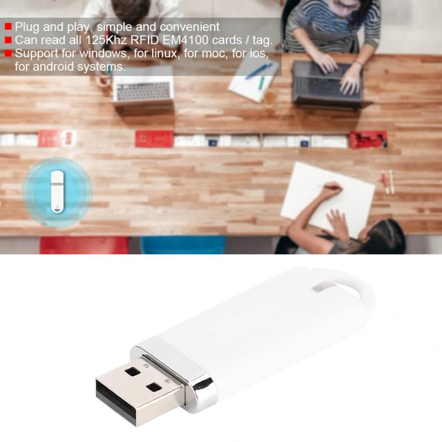 Portable Flash Drive USB 125KHz ID Card Reader Adapter for System
