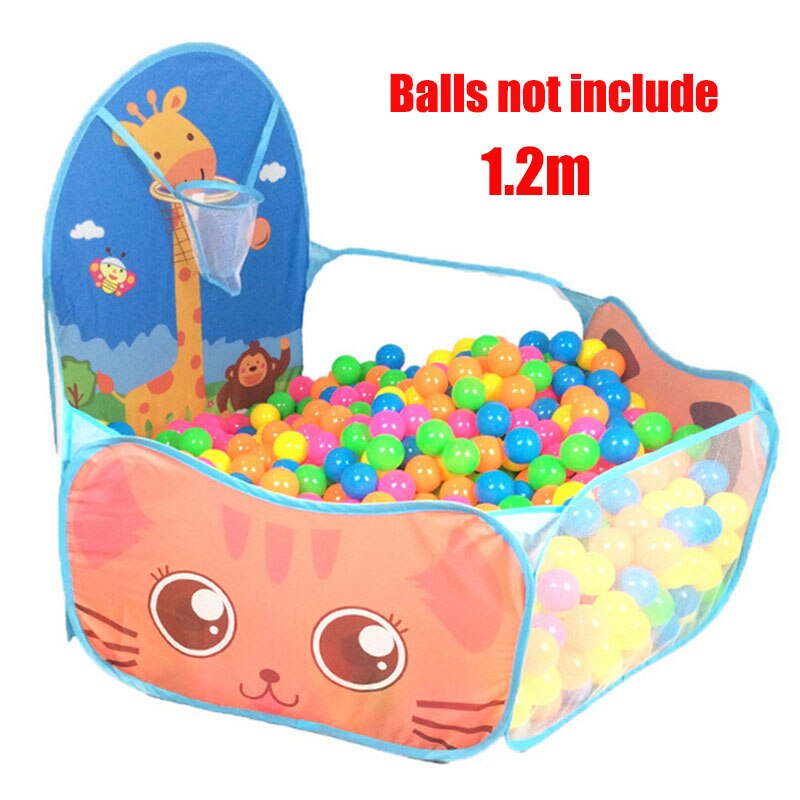 1.5M Portable Baby Playpen Children Ball Pit with Basketball Hoop Kids Dry Ball Pool Folding Indoor Outdoor Ballenbak Toys: GR0052Blue-120cm