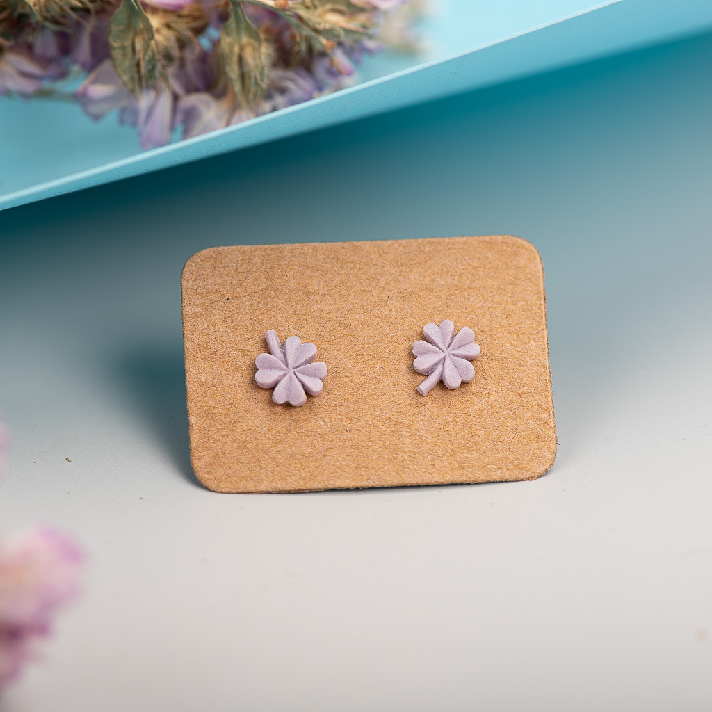 Bos Element Multicolor Kleine Klavertje Vier Keramische Oorbellen Prachtige Porseleinen Accessoires # LY217: Silver Plated