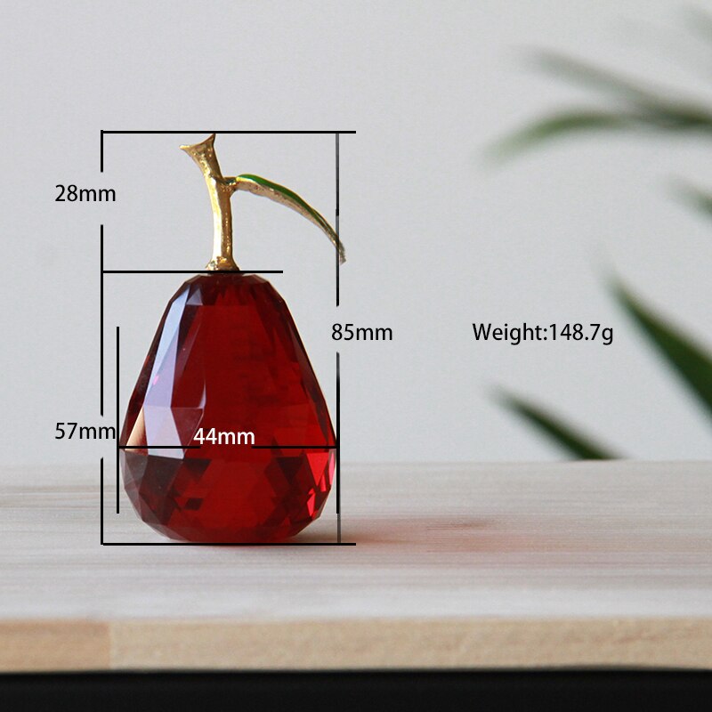 Kleur Kunstmatige Kristallen Glas Peer Fruit Art Decoratie Voor Plated Inrichting Craft Voor Thuis En Bruiloft Decoratie Artikelen