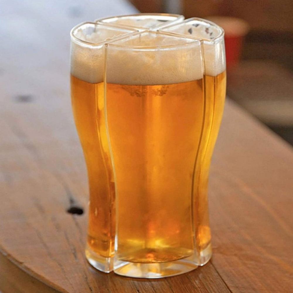 Vasos de cerveza 4 en 1 acrílico de cerveza de plástico taza creativa con vasos de cerveza de estilo Pub cerveza casa Bar comedor vasos de cerveza
