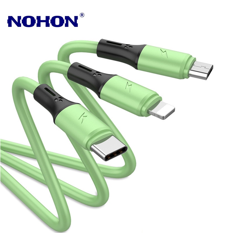 Uniwersalny kabel ładujący USB 3 w 1 dla iPhone 8 X XS Samsung LG Huawei Xiaomi OnePlus OPPO android telefon USB ładowarka kabel 1.2m