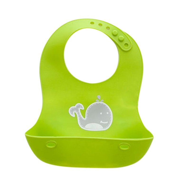 Baby Bibs Cartoon Prints Kids Silicon Bib Child Adjustable Waterproof Bibs Baby Feeding Tools: G