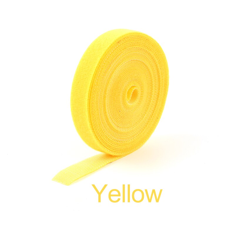 5M Freies Cut Nylon Mehrweg Kabelbinder Lagerung Kabel Computer Daten Kabel Power Kabelbinder Klett Verschluss Management Protector: 25mmx5m / Yellow