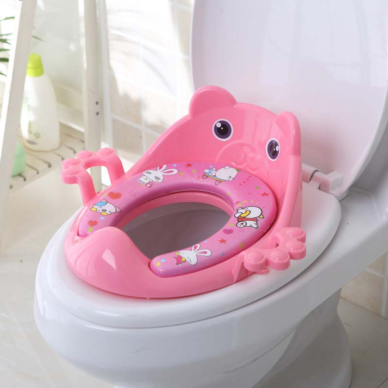 Baby toilet potter bærbare børn potte sikkert sæde med armlæn til pige drenge trænere komfortabel toilet ring spædbarn potte: Lyserød