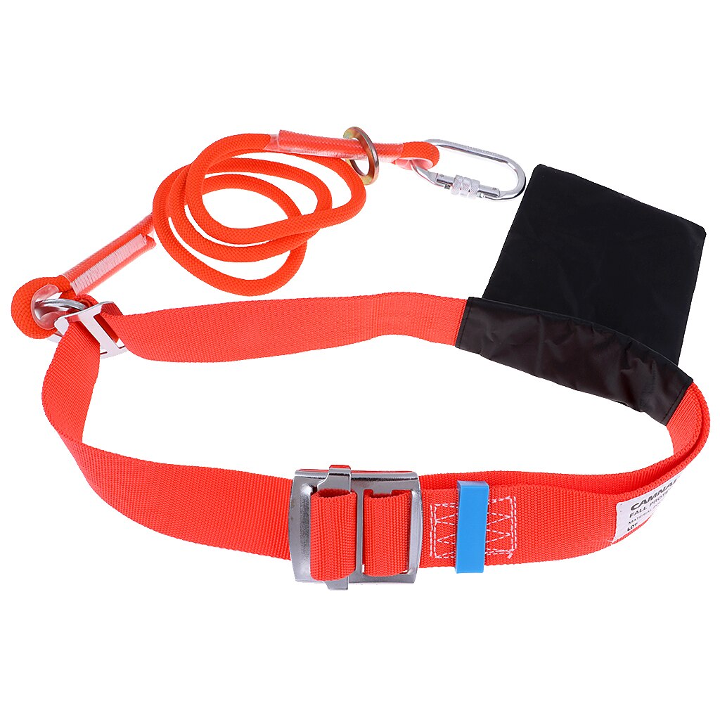 1 Pc Rock Tree Climbing Rappelling Harness Safety Rope Belt with Carabiner, Strong Pull and Good Firmness Climbing Accessories