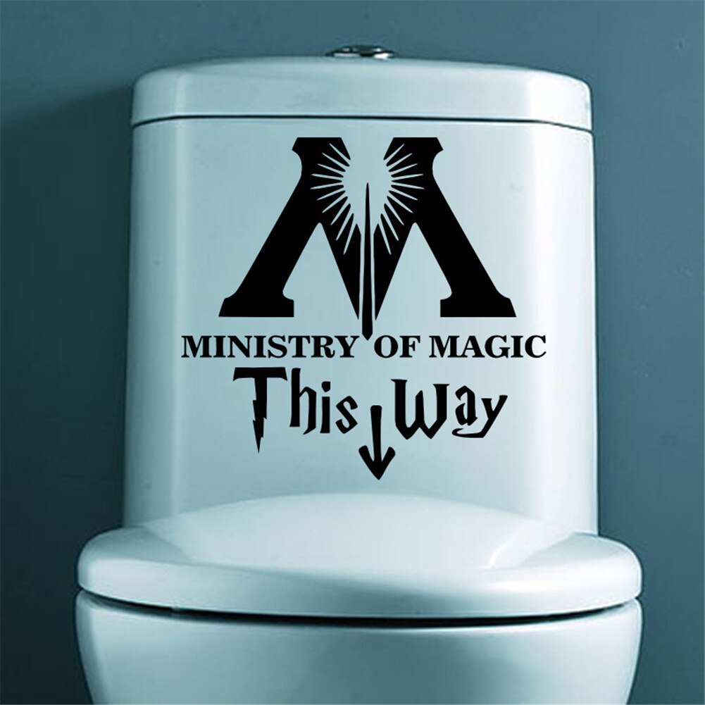 This Way Cool Toilet Wall Stickers Ministry Of Magic PVC Toilet Rest Room Door Stickers Toilet Stickers Home Decoration