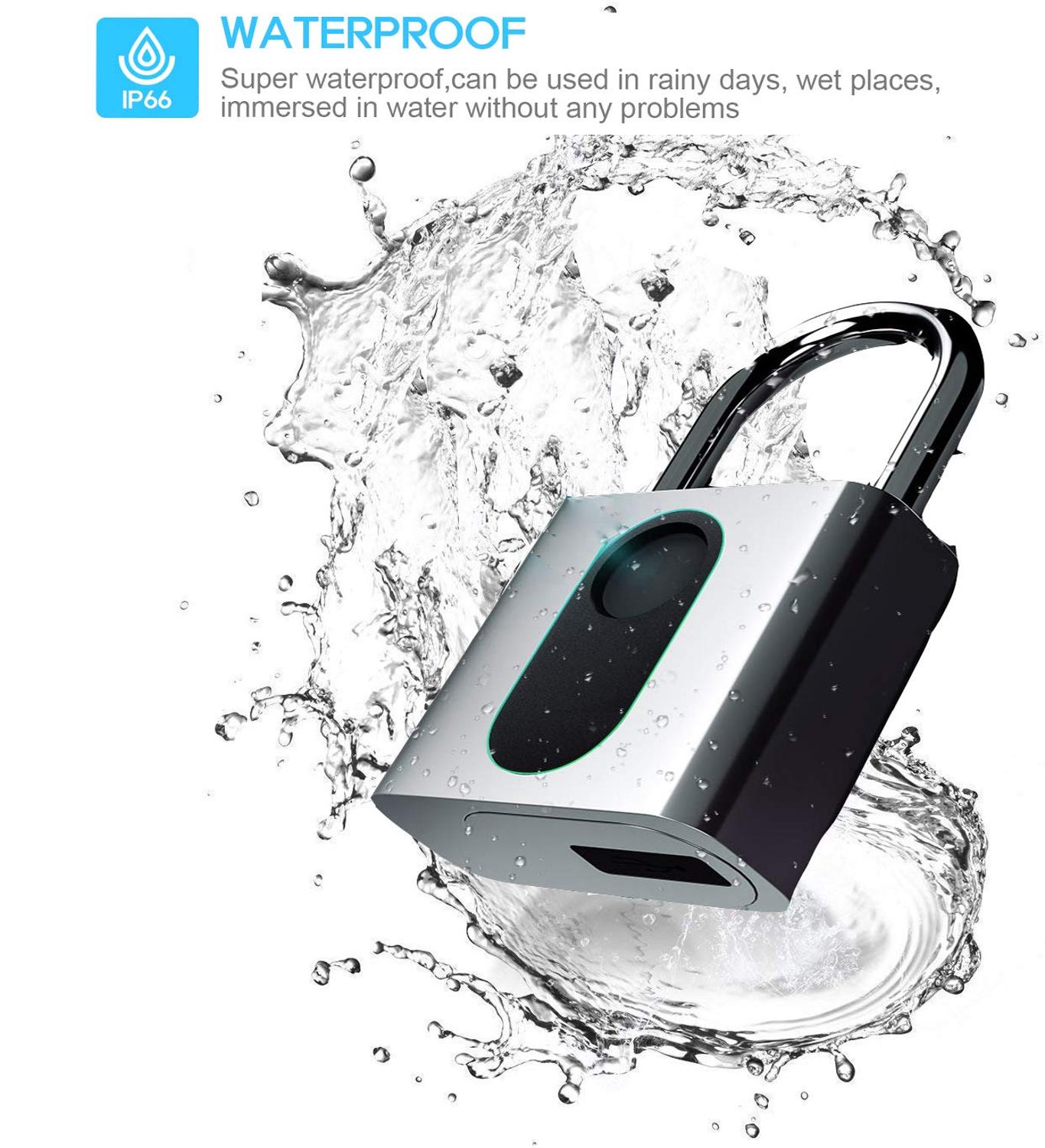 IP66 Waterproof Electronic Fingerprint Door Lock/Fingerprint Padlock