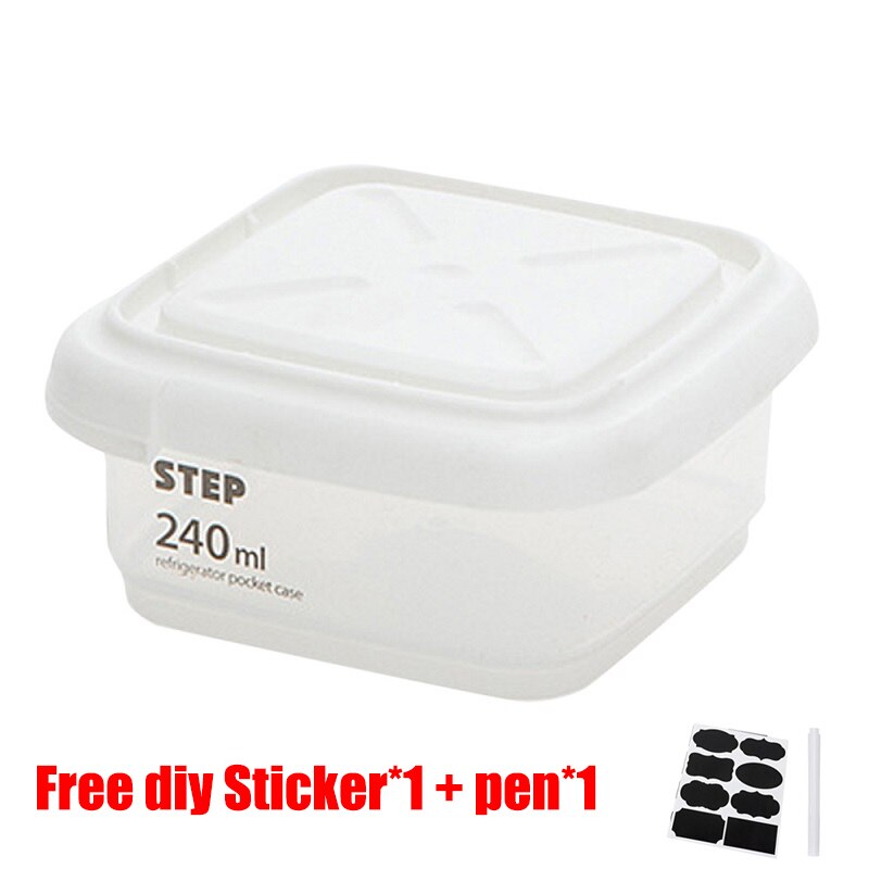 1Pc 2200Ml Verschillende Capaciteit Plastic Verzegelde Blikken Keuken Opbergdoos Transparant Voedsel Bus Houden Verse Clear Container: 240ml