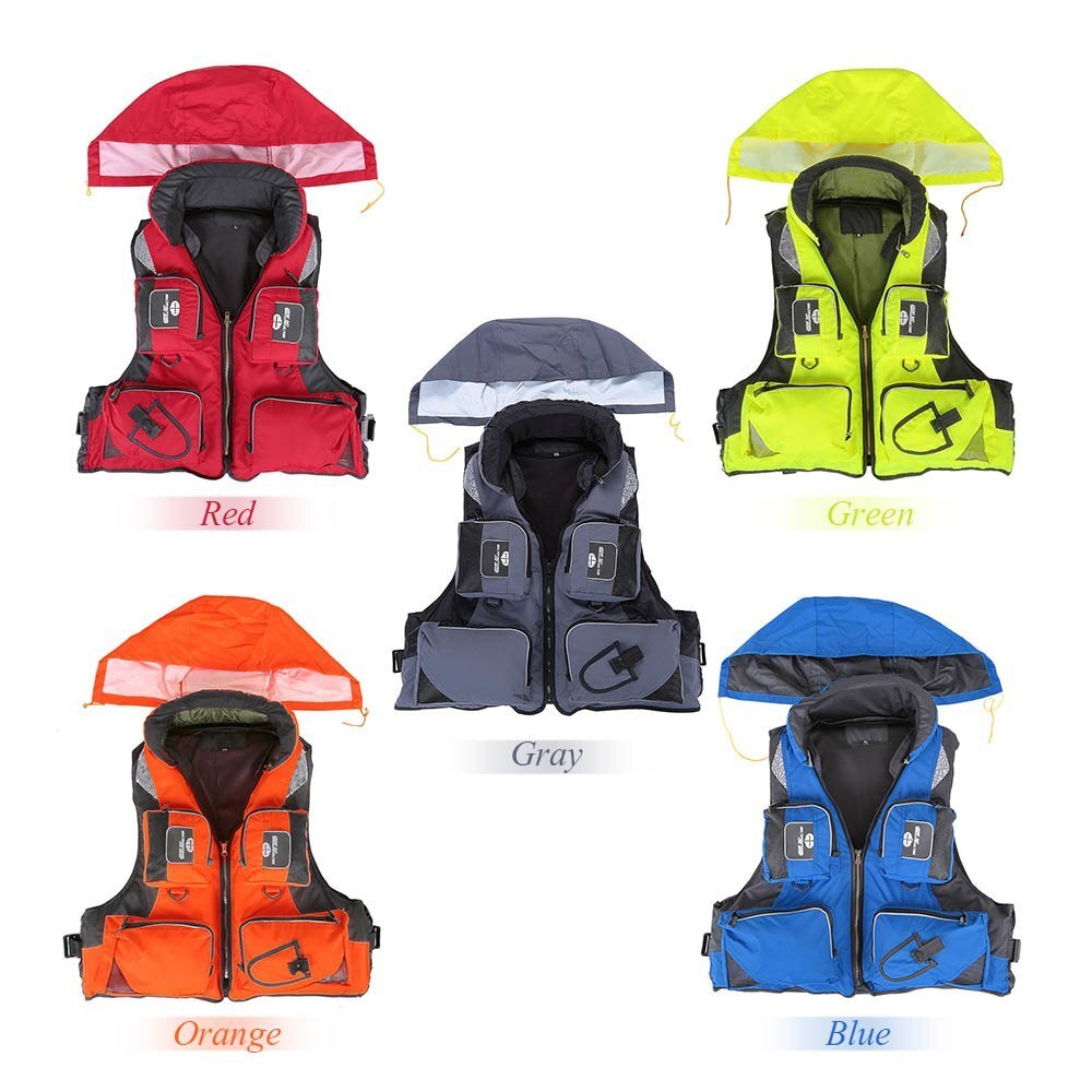 Lixada Adult Polyester Swimming Life Jacket Vest Fisihng Vest Drifting Boating Survival Fishing Safety Jacket Water Sports Wear