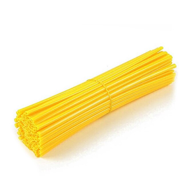 72pcs MTB Wheel Rim Spoke Shrouds Skins Covers Bike Wheel Spoke Sleeves Wraps Cover Mountain Bike Cycle Parts: Yellow