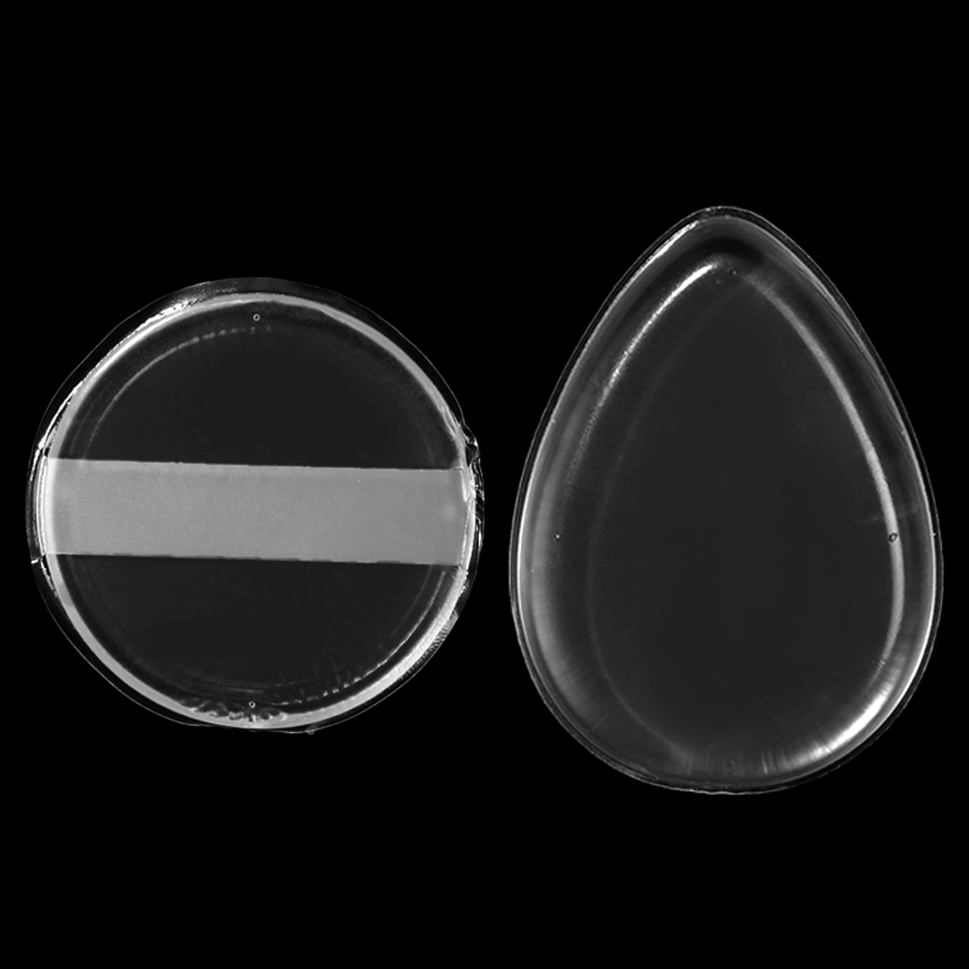 Esponja de maquillaje antiadherente para polvo de silicona, suave, transparente, fácil de limpiar, forma redonda en forma de lágrima para una aplicación suave, lavable: MULTICOLOR