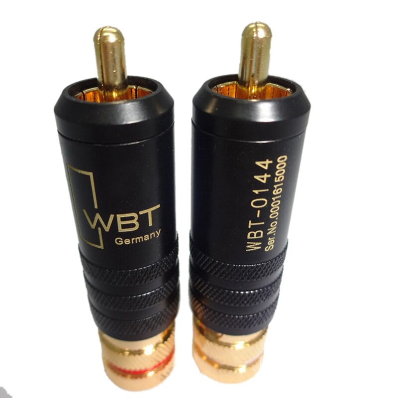1Pc Vergulde Rca Plug Lock Solderen Audio/Video Stekkers Sluit WBT-0144 Plug Willekeurige Kleur