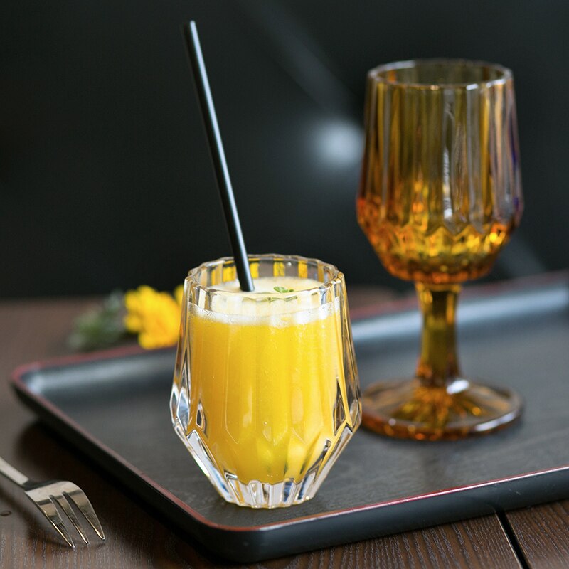 retro-stil blyfri krystallkopper whiskykopper krystallskulptur juice glassbeger vinglass krystallinngravert fargekopper