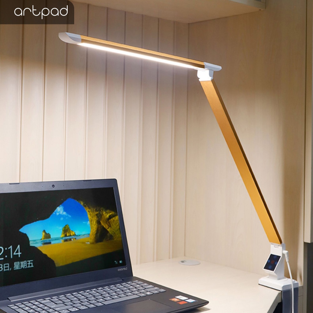 Artpad 12w Clip Lamp 3 Color and 5 Levels Dimming Brightness/Color Temperature/Remote Control Table Illimination Reading Lights