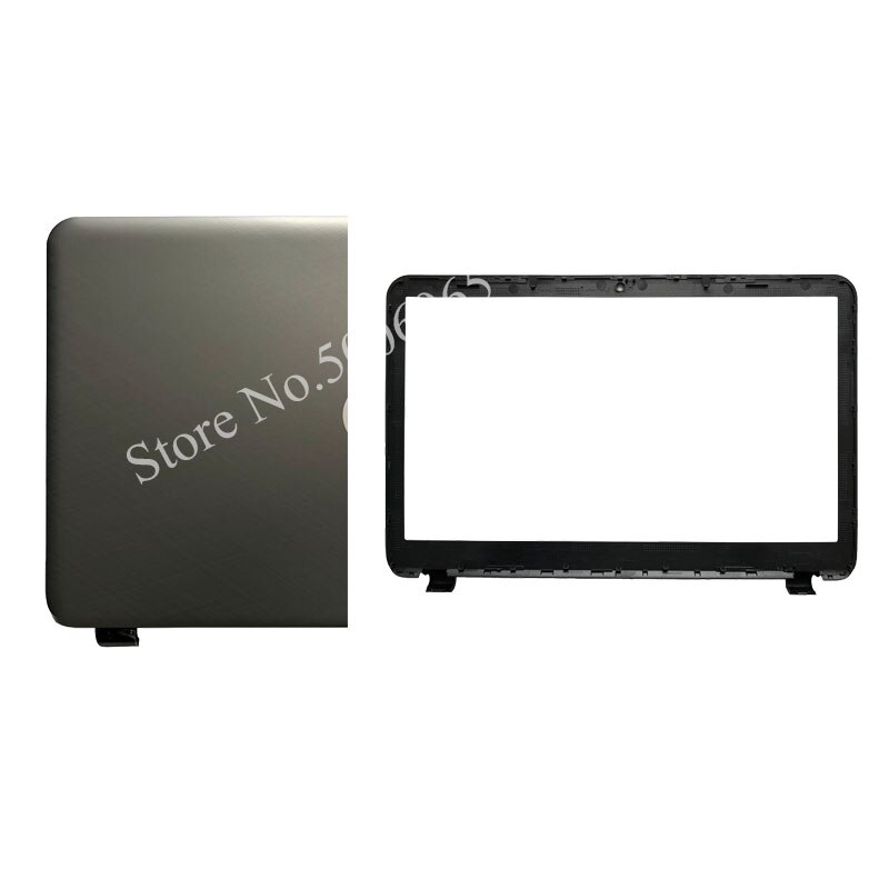 Nouvelle couverture arrière d'ordinateur portable LCD/lunette avant LCD/charnières pour HP 15-h005la 15-G 15-R 15-S 15T-R000 15Z-G000 245 250 N2815 256 15.6: Gray and B