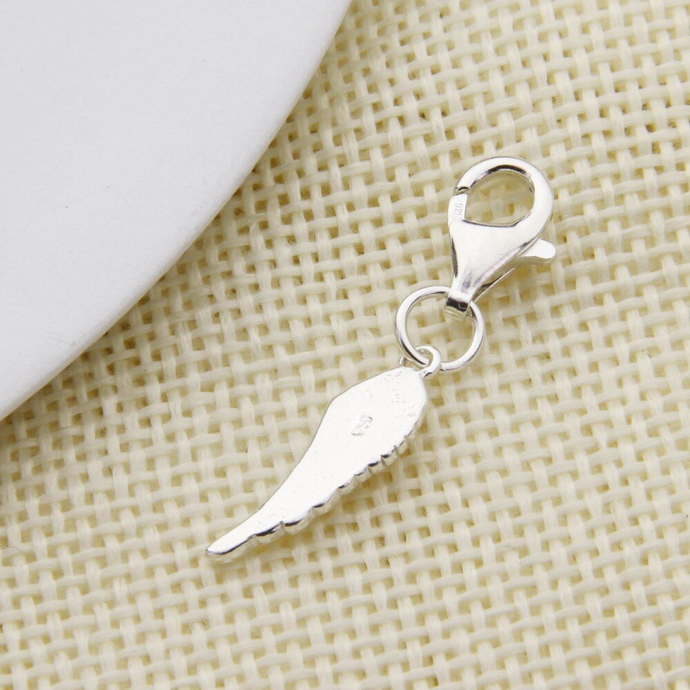 Hemiston 925 Sterling Silver Small Angel Wing Charm for Bracelet Thomas Style Jewelry for Men and Women Party TS-405