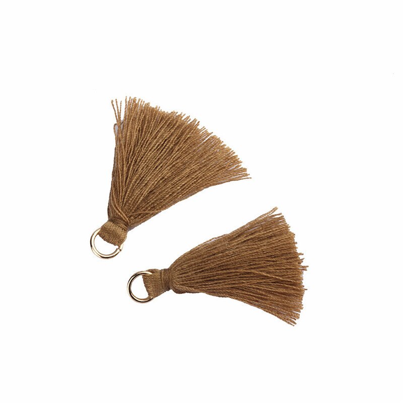 Anneau suspendu gland frange pendentif | 100 pièces, bricolage, petits glands garniture vêtements rideau décoratif boucles d'oreilles composants de bijoux: Light tan Tassls