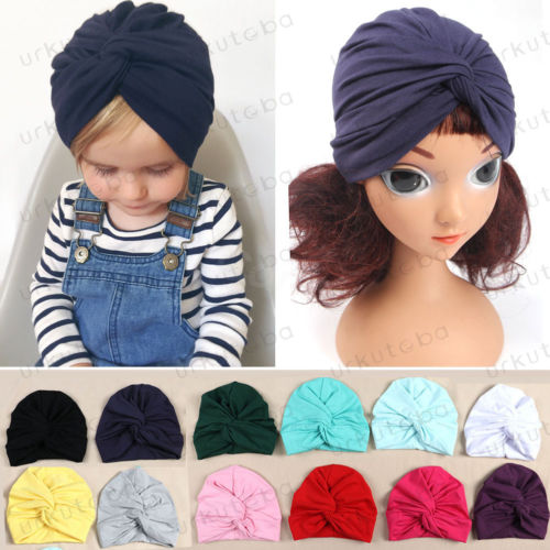 Pudcoco Infant Baby Turban Hats Toddler Kids Boy Girl Cotton Blends Hat Lovely Soft Cute Newborn Cap Hat 0-2Years