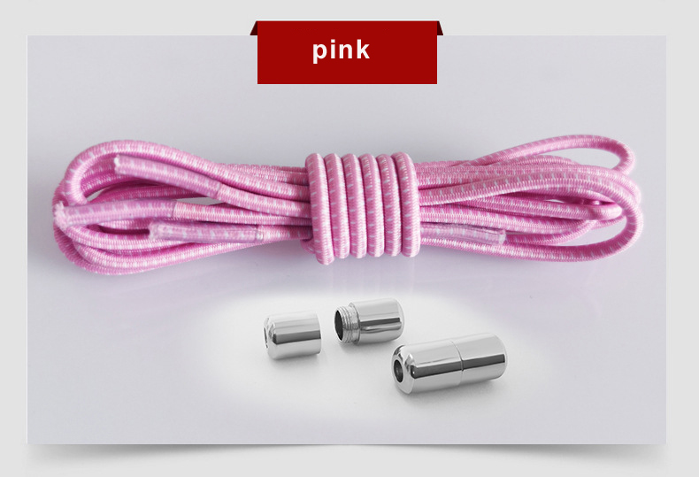 Elastic Shoelaces Round Locking No Tie Shoe Laces Quick Lazy Laces Rubber Sneakers Shoelace for Kids Adult Shoe Laces No Tie: pink