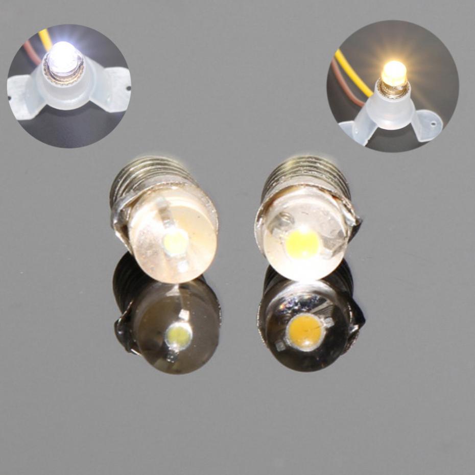 E501 10 kpl lämmin valkoinen/valkoinen led -ruuvipolttimo  e5 e5.5 12v-14v ho/tt/n asteikko