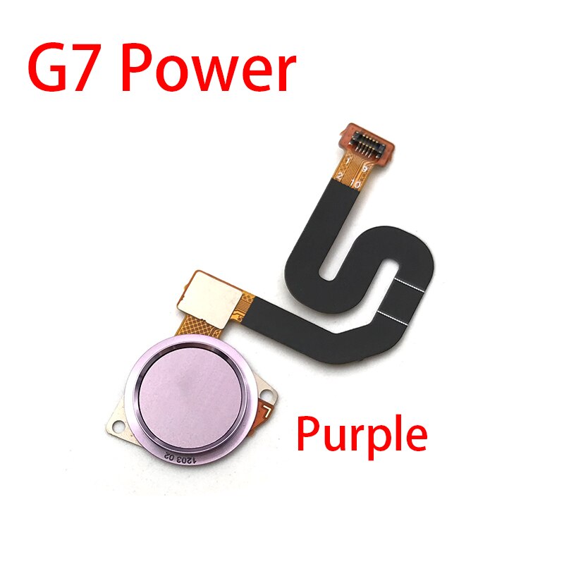Sensor de huella dactilar Inicio tecla de retorno botón de menú, Cable flexible para Motorola Moto G7 Plus / G7 G8 Power / One Vision Home: G7 Power Purple