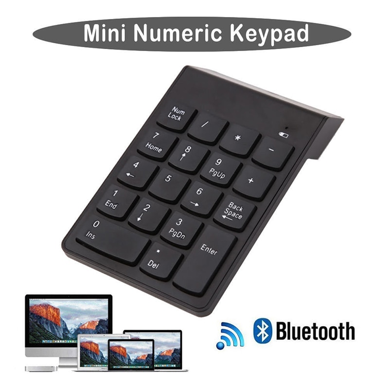 Wireless Numeriek Toetsenbord Bluetooth 3.0 Mini Numeriek Toetsenbord Aantal Pad 18 Toetsen Digitale Toetsenbord Voor Pc Desktop Laptop Notebook