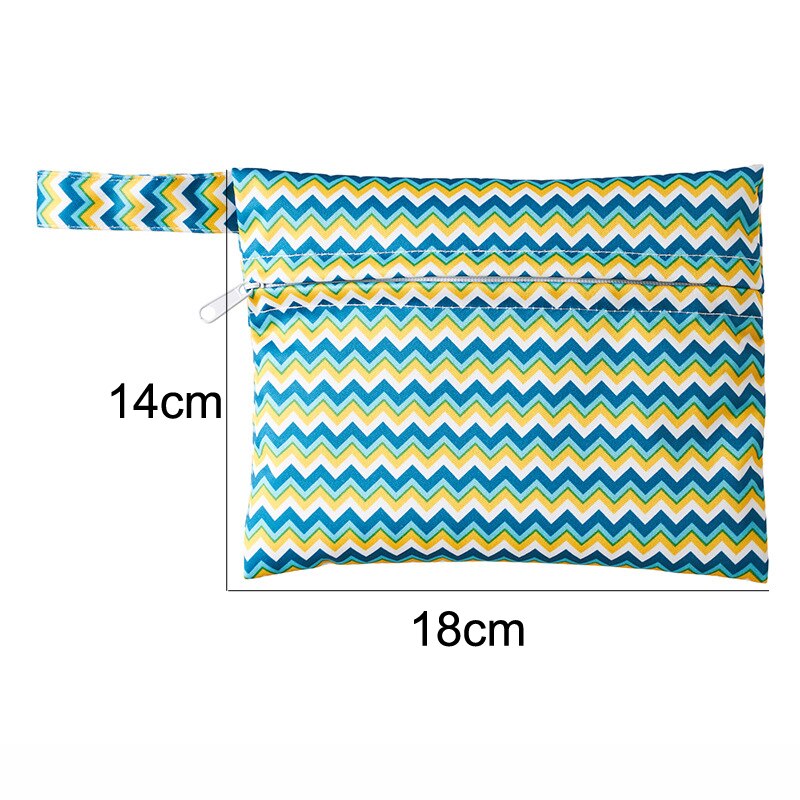 Mini Dry Wet Bag Herbruikbare Wetbag Voor Maandverband Verpleging Pads Enkele Pocket Waterdichte Pul Rits Reizen Wandelwagen Zak 14*18Cm