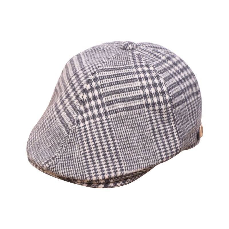 Vintage ▾ Cappello di Inverno Del bambino per I Ragazzi plaid di Lana Del bambino del Ragazzo Cappello di Cuoio Cappello Lable per Bambini Ragazzi Cappello di Autunno della Molla Del bambino Berretto cap 2-5 Anni