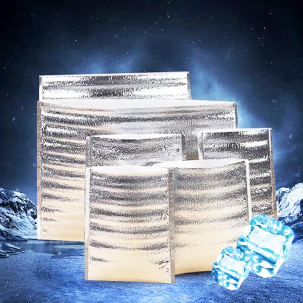20 Pcs Lunch Bag Thermal Insulation Folding Picnic Portable Ice Packs Aluminum Foil Disposable Drink Carrier Food Pouch