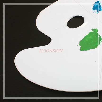 Palette Ellipse à trois lignes en carton, assiette à eau, gouache