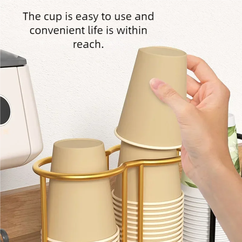 Cup Storage Holder Luxury Disposable Cup Support Frame Household Kitchen Paper Cup Holder Tea Cups Dispenser Kitchen Gadget