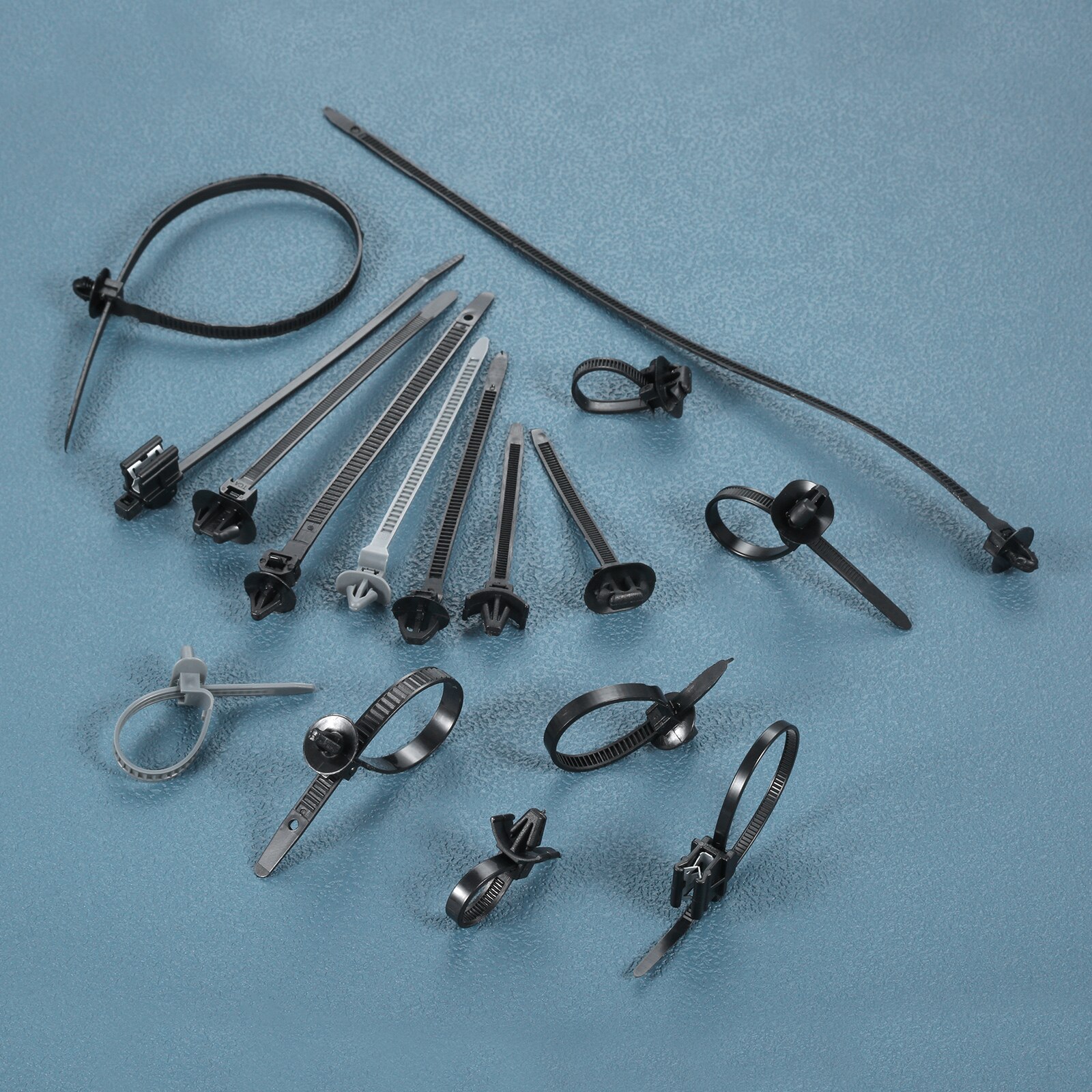 30Pcs Car Fixed Push Mount Wires Tie Cable Fastening Bundled Wire Band Cable Wire Tie Wrap Zip Ties Self Locking Nylon Cable Tie