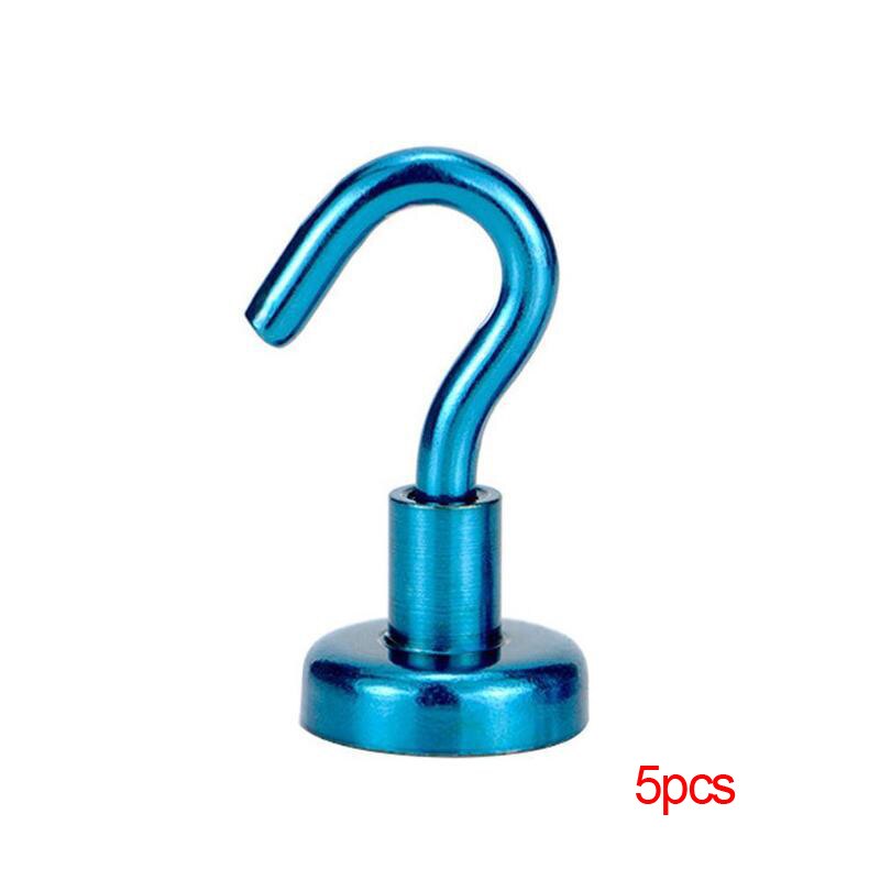 5pcs Stainless Steel Magnetic Hooks Powerful Hook Magnet Holder Hook Holder Tool Wall Suction Support Magnetic 10kg Hardwar Q3D2: Deep Blue