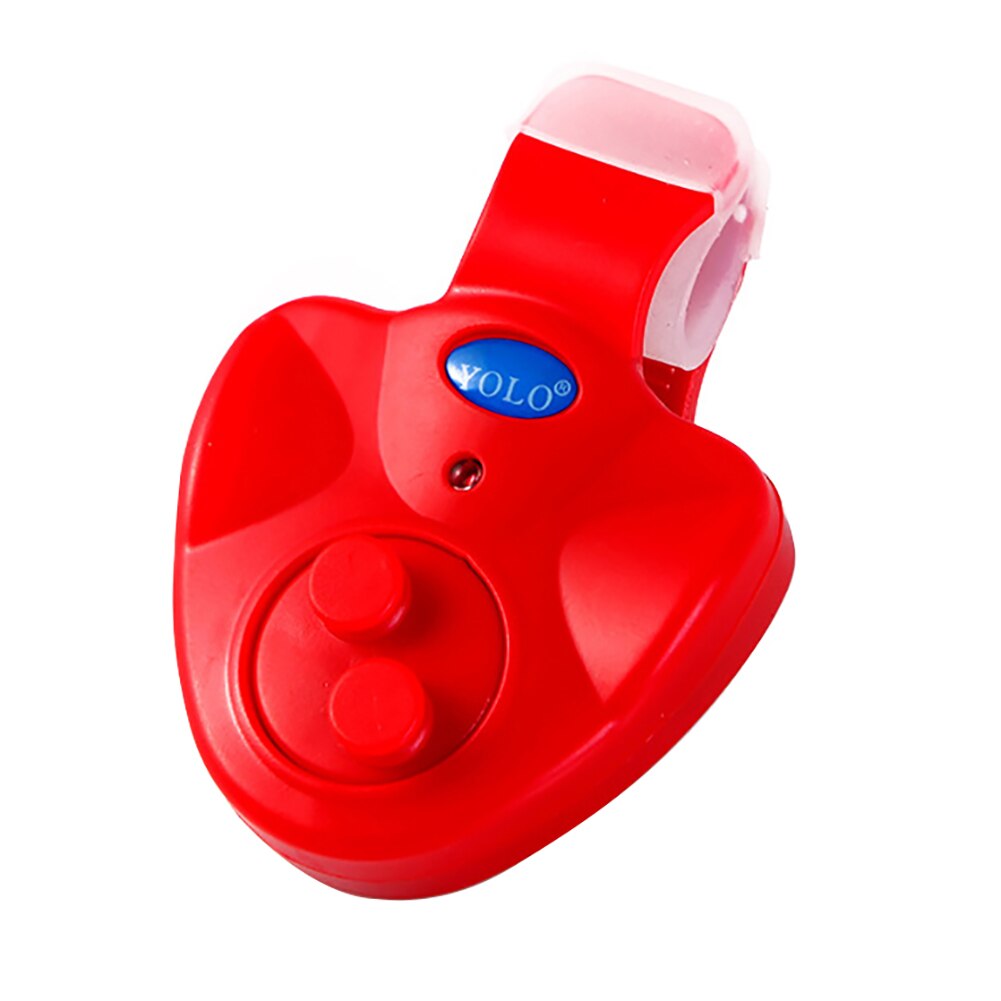 Clip de luz LED electrónica para caña de pescar, herramienta de alerta de alarma y sonido para morder de pez: Rojo