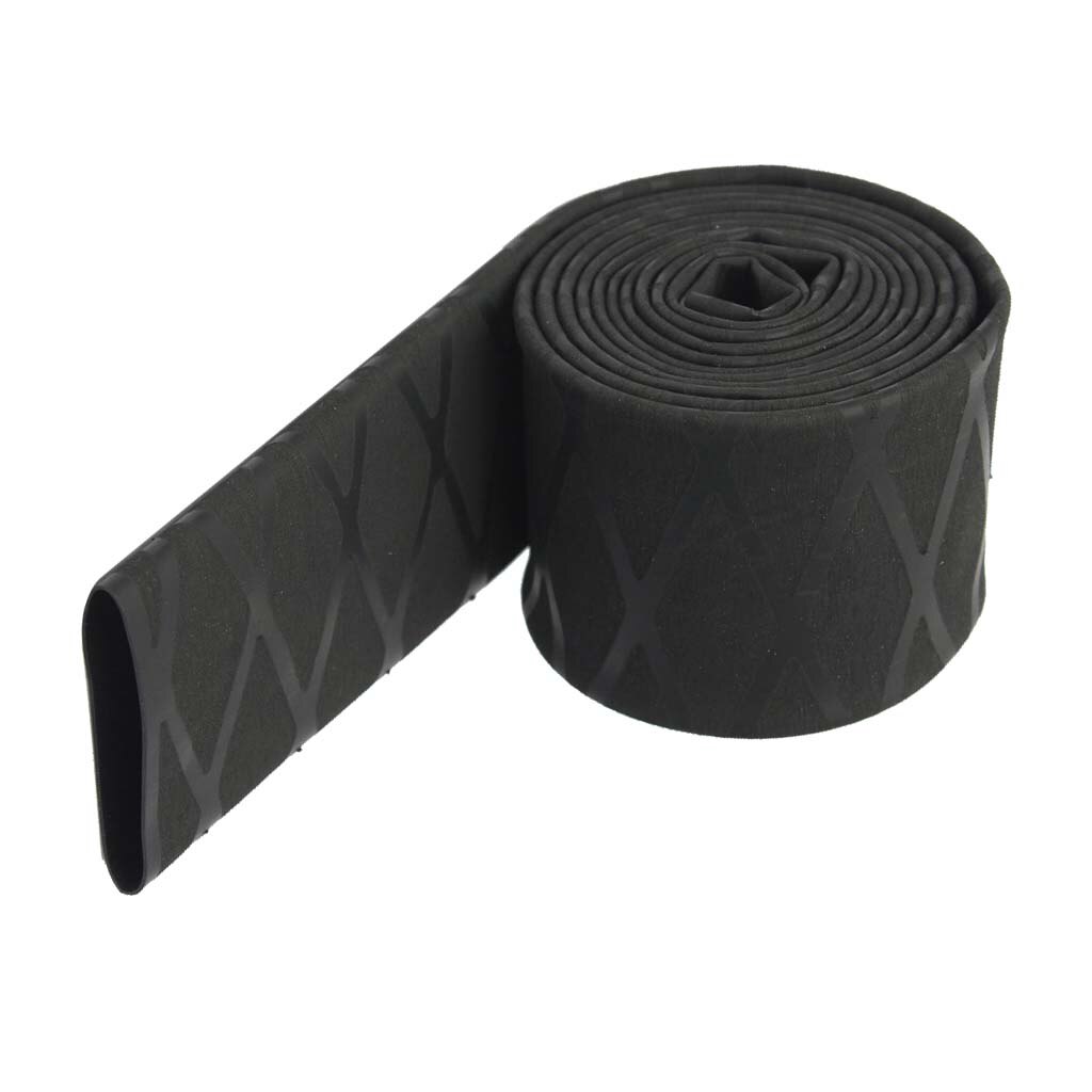 Shrink Non-Slip Silicone Rubber Fishing Rod Protective Grip Tube Fishing Rod Racket Sleeving Handle Heat Shrink Wrap Tube: Black 1Mx0.3cm