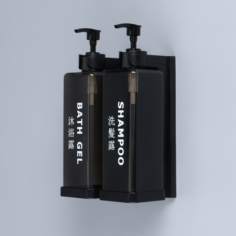 Hotel Shampoo and Shower Gel Separate Bottles Wall Mounted No Punching Hand Sanitizer Boxes Wall Mounted Manual Soap Dispensers: Blue