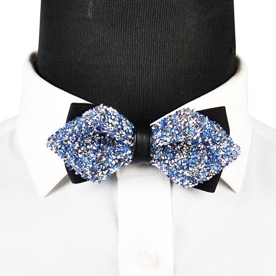 PYJTRL Luxury Diamond Bow Tie Glitter Crystal Rhinestone Men Tuxedo Bow Tie Triangle Adjustable for Wedding Party: Type 54263