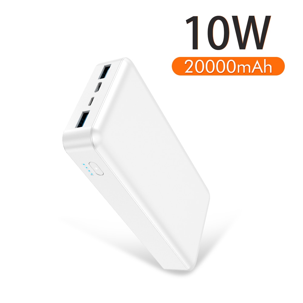 Ykz 20000Mah Power Bank Type C Lader Dual Usb Draagbare Powerbank Voor Iphone Xiaomi Mi9 Mobiele Telefoon Externe Batterij powerbank: 10W without cable