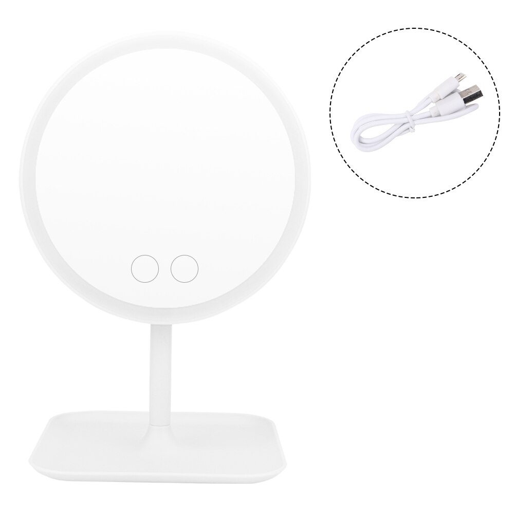Makeup Mirror with Led Light Dressing Table Mirror Beauty Makeup Mirror Beauty Tools Fill Light Cosmetic Led Touch Screen Mirror: 5-color light White