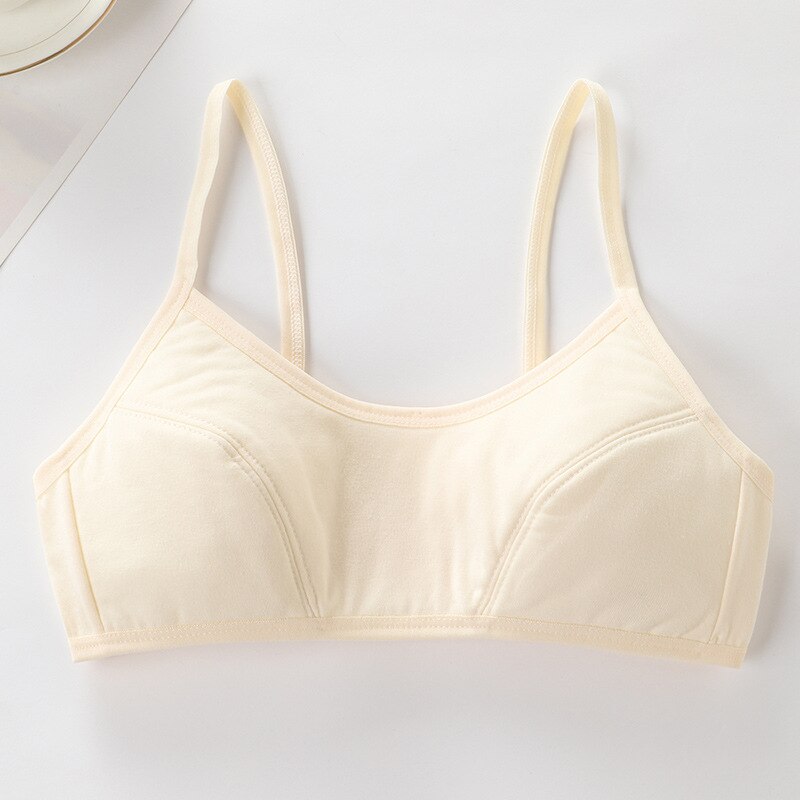 Underwear Female Student Girl Junior High School Student Cotton Sling Breathable Non-steel Comfortable 14years Old Cute Bra: Flesh