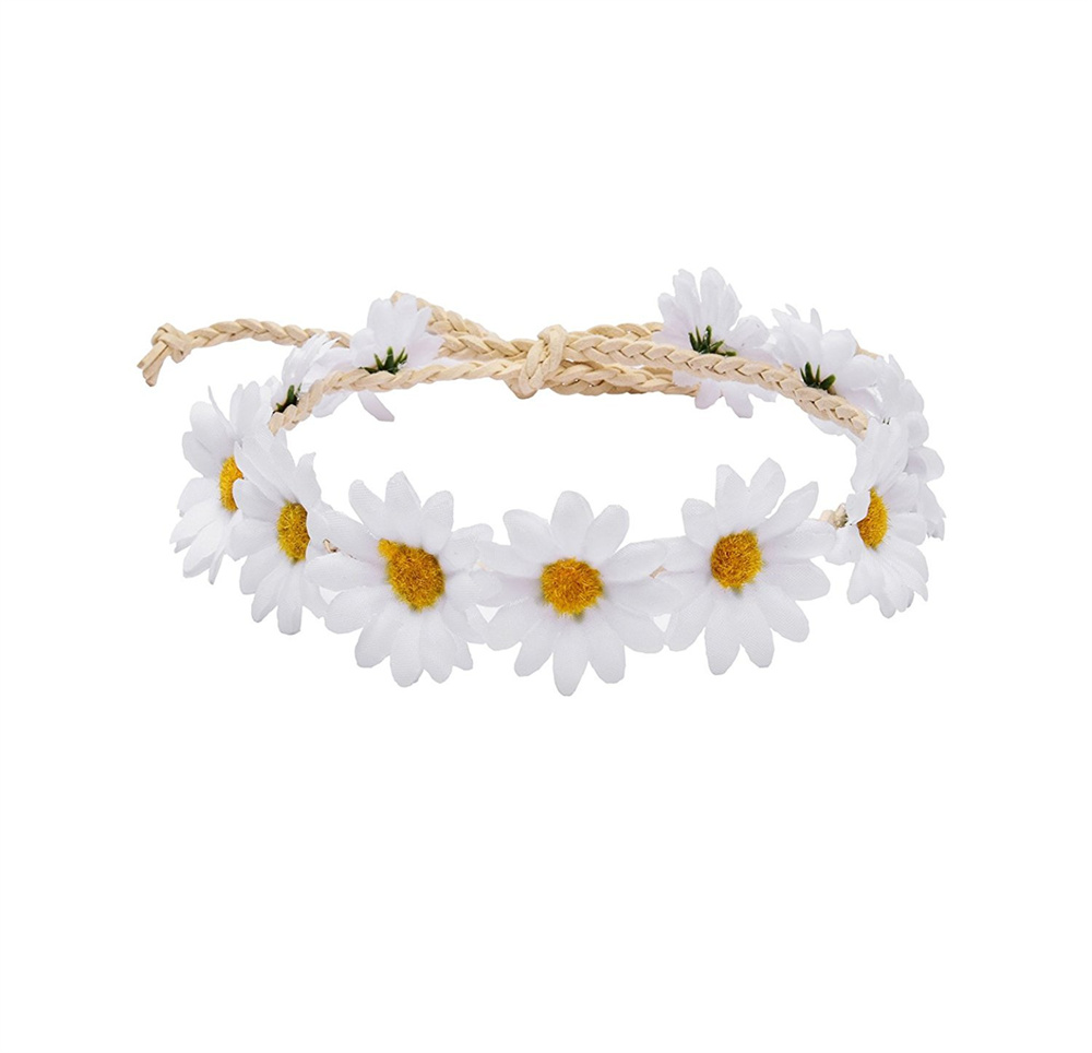 Daisy Wreath Fall-inspired Floral Crown Sunflower Crown Boho Headband For Outdoor Events Bride Accessories Flower Headdress: YELLOW