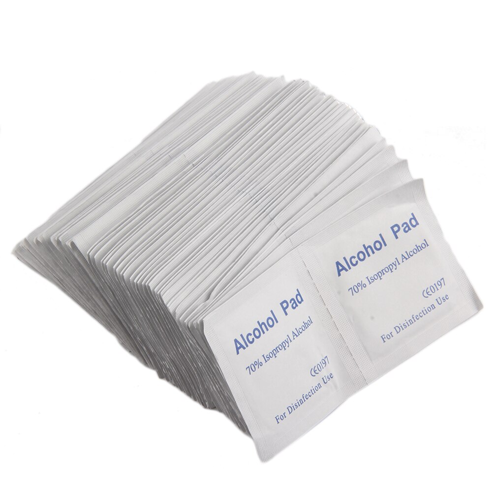 100Pcs/Box Alcohol Wipe Pad Swab Sachet Tool Cleaner Skin Cleanning Non-Woven Fabric Paper